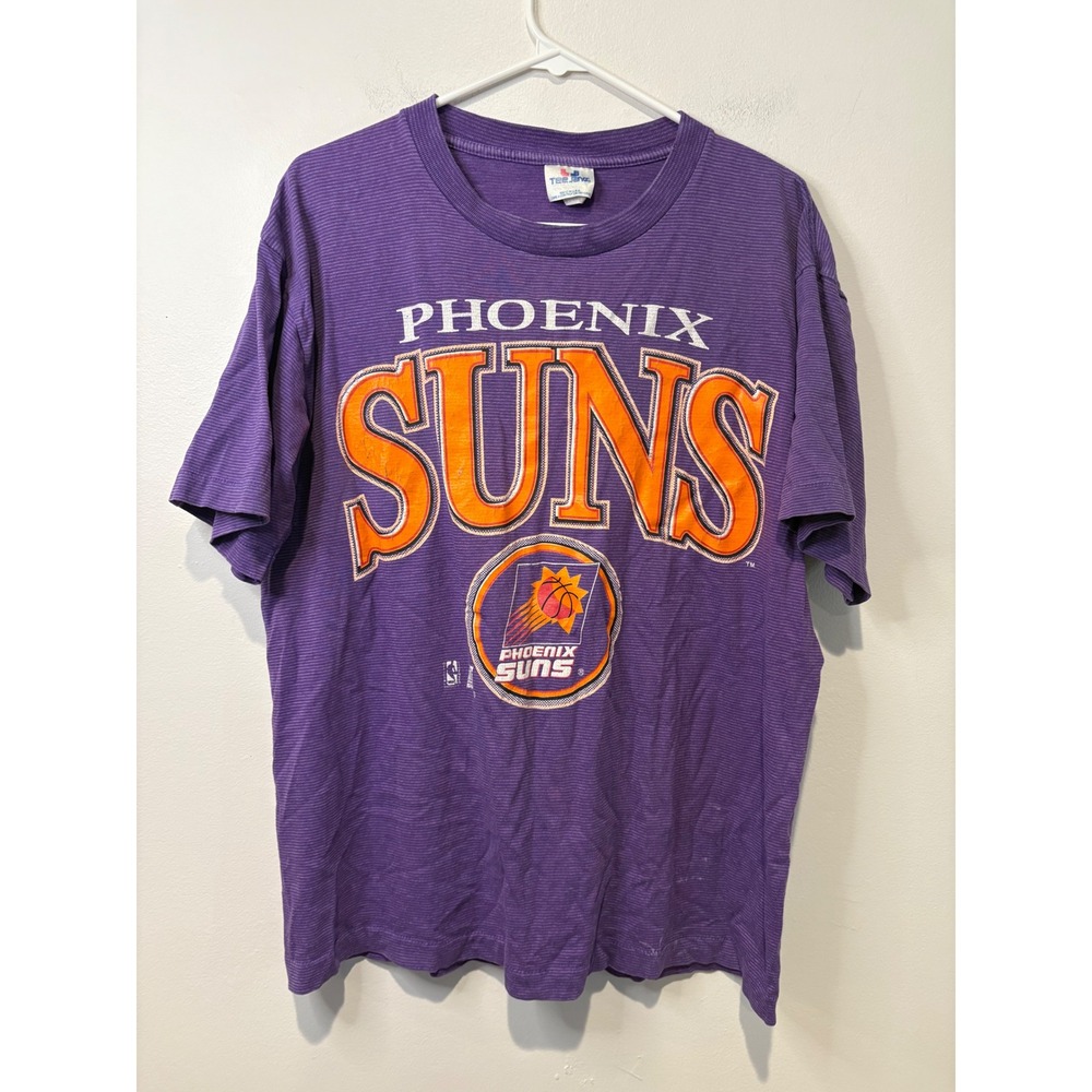 Vtg 90s Phoenix Suns Single‎ Stitch NBA Basketball Purple Orange USA Teejays L